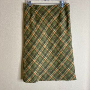 NEW charles gray plaid wool mohair skirt